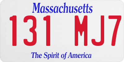 MA license plate 131MJ7