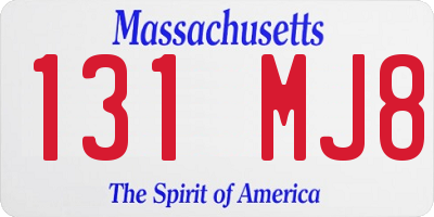 MA license plate 131MJ8