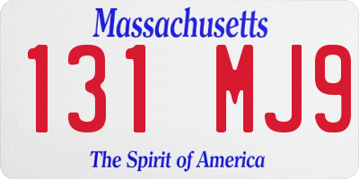 MA license plate 131MJ9