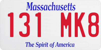 MA license plate 131MK8