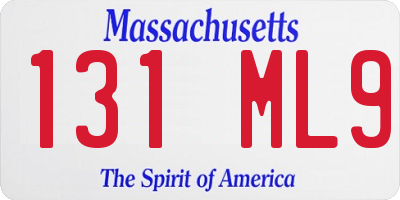 MA license plate 131ML9
