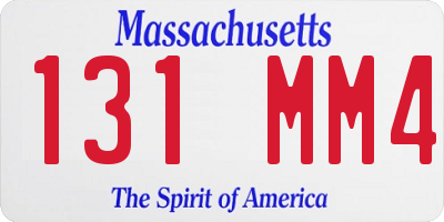 MA license plate 131MM4
