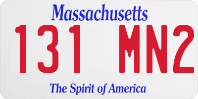 MA license plate 131MN2