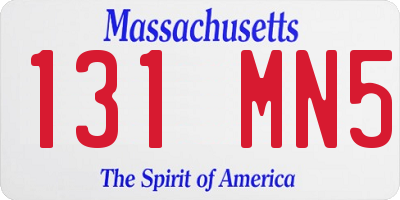 MA license plate 131MN5