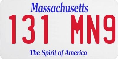 MA license plate 131MN9