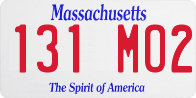 MA license plate 131MO2