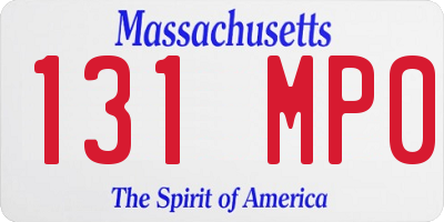 MA license plate 131MP0