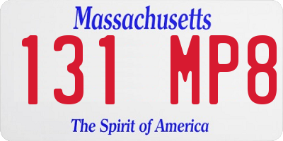 MA license plate 131MP8