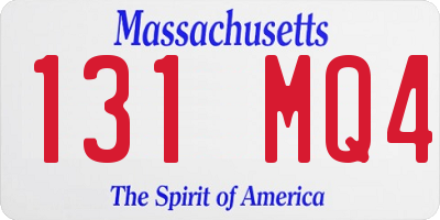 MA license plate 131MQ4