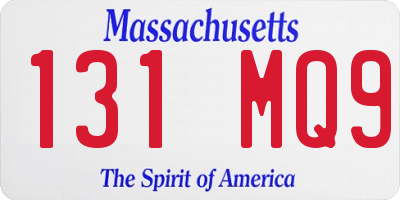 MA license plate 131MQ9