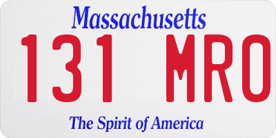 MA license plate 131MR0