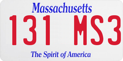 MA license plate 131MS3
