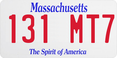 MA license plate 131MT7