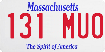 MA license plate 131MU0