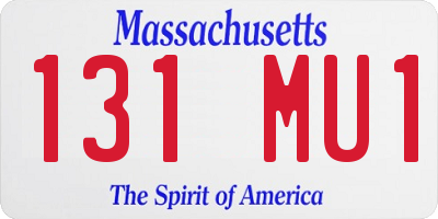 MA license plate 131MU1