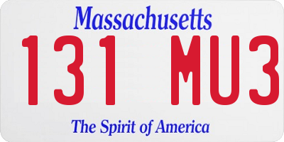 MA license plate 131MU3