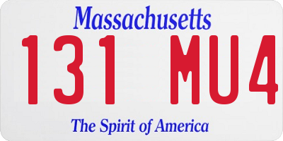 MA license plate 131MU4