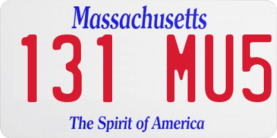 MA license plate 131MU5