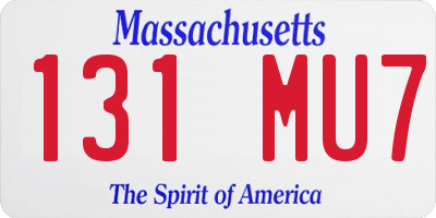 MA license plate 131MU7