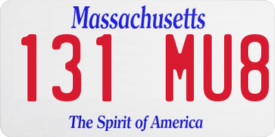 MA license plate 131MU8