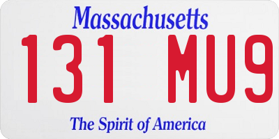 MA license plate 131MU9