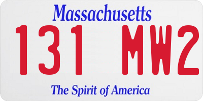 MA license plate 131MW2