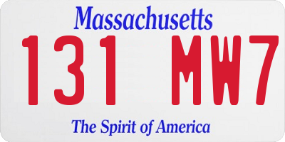 MA license plate 131MW7