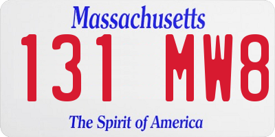 MA license plate 131MW8