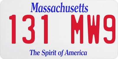 MA license plate 131MW9