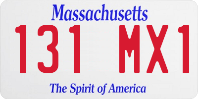 MA license plate 131MX1