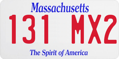 MA license plate 131MX2