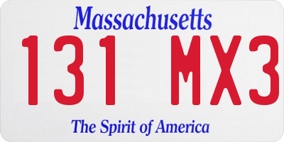 MA license plate 131MX3