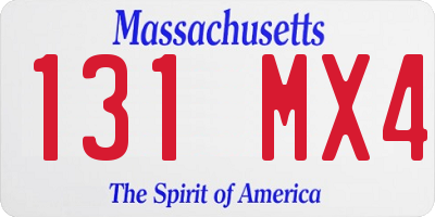 MA license plate 131MX4