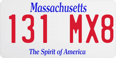 MA license plate 131MX8