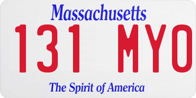 MA license plate 131MY0