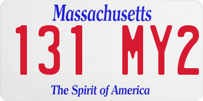 MA license plate 131MY2