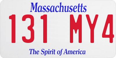 MA license plate 131MY4