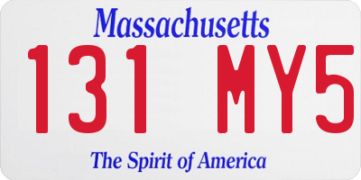 MA license plate 131MY5