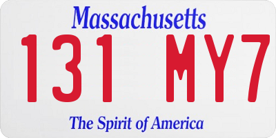 MA license plate 131MY7