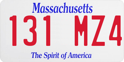 MA license plate 131MZ4