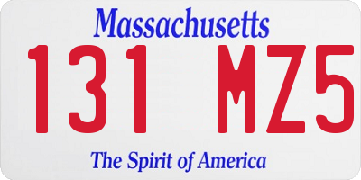 MA license plate 131MZ5