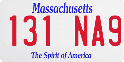 MA license plate 131NA9