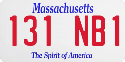 MA license plate 131NB1