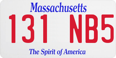 MA license plate 131NB5