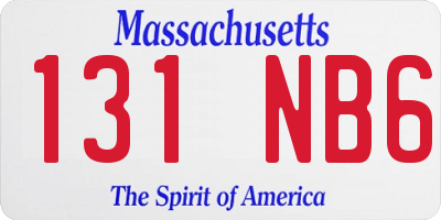 MA license plate 131NB6