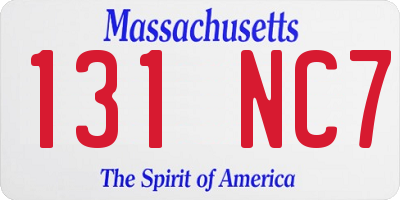 MA license plate 131NC7