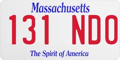 MA license plate 131ND0