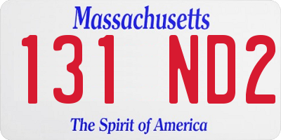 MA license plate 131ND2