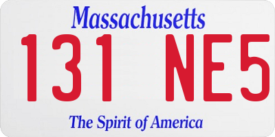 MA license plate 131NE5