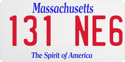 MA license plate 131NE6